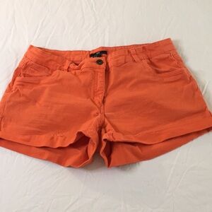 Orange H&M cotton denim short shorts